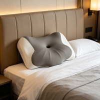 Oreiller intelligent en mousse à mémoire de forme avec sonores de bruit blanc intégrés sous l'oreiller pour application corporelle, couleur blanche