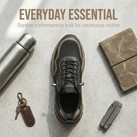 Sneakers de marche pour hommes, respirantes, confortables, à lacets, antidérapantes, avec logo personnalisé OEM, fabrication directe d'usine