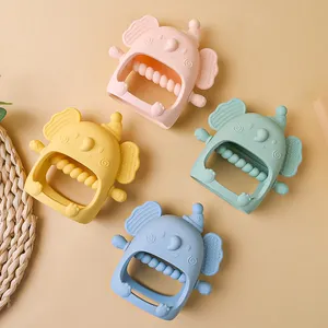 Animal Silicone Baby Teether Toy Ring Pacifier BPA Free Glove Teething Toys For Babies