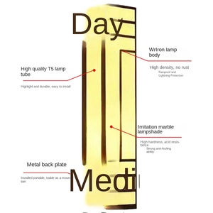 โคมไฟติดผนังกลางแจ้งอลูมิเนียมแถบยาวร่วมสมัยไฟพลังงานแสงอาทิตย์ที่ทันสมัยสำหรับสวนระเบียงลานบ้านวิลล่าประตู - Product Image 4