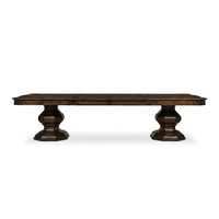 Table à manger rectangulaire extensible en pin massif, style traditionnel antique, pour hôtels