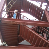 Escaliers en acier galvanisé, structure à cadre métallique, extérieur, escaliers en acier préfabriqués