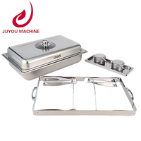 JUYOU Ensemble de réchauds de luxe en acier inoxydable de haute qualité pour buffet et traiteur, avec un, deux ou trois plateaux