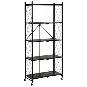 Étagères de rangement pliables en métal à 5 niveaux, organisateur de <span class=keywords><strong>cuisine</strong></span> <span class=keywords><strong>sur</strong></span> pied, tailles personnalisables, étagères mobiles - Product Image 1