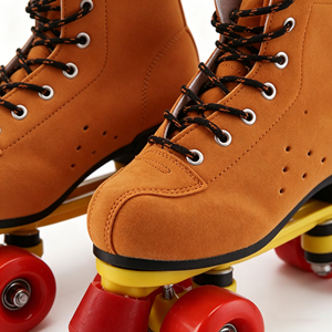 Patins à roulettes quad pour adultes en cuir suédé, double rangée, quatre roues en PU, chaussures de patinage récréatives d'extérieur Ruidongle - Product Image 4