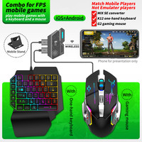 Keyboard dan Mouse Mini Gaming 4 in 1 Satu Tangan untuk Mobile Game dengan Logo Kustom