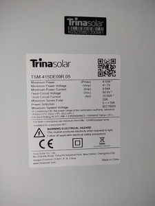TSM-DE09R.05 405w 410w 415w 420w 425w สีดําทั้งหมดแผงเซลล์แสงอาทิตย์ประสิทธิภาพ 21.3% ยอดนิยม Trina 425w พลังงานแสงอาทิตย์ Trina พลังงานแสงอาทิตย์ Vertex S - Product Image 4