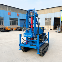 Max. Foreuse hydraulique mobile sur chenilles de 150 m pour puits d'eau, mini-machine de forage portable