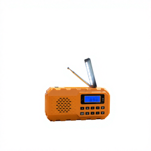 راديو موقع البناء FSD-6127PLL/AM/FM مع مقبض يدوي وبنك طاقة، راديو محمول يعمل بالطاقة الشمسية وثلاثي الاتجاهات مع ساعة، بلاستيك/عينة - Product Image 1