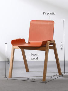 Chaise empilable de <span class=keywords><strong>salle</strong></span> <span class=keywords><strong>à</strong></span> <span class=keywords><strong>manger</strong></span> en plastique PP orange, élégante et unique, de la marque <span class=keywords><strong>Boconcept</strong></span> - Product Image 3