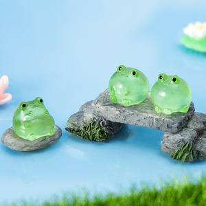 Ornamenti micro-paesaggistici KI Huacui, piccoli rane luminose, artigianato per la casa, graziose bambole in resina fai-da-te, decorazioni artigianali - Product Image 3