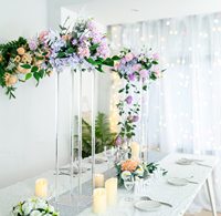 Fournisseur de mariage Centre de table de mariage de luxe Décorations de table Support de fleurs en acrylique Étagère de présentation Décoration de mariage