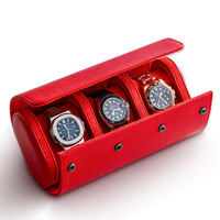 Nouvelle Pochette de Voyage pour Montres en Cuir Écologique Résistante à l'Eau, Style Rectangulaire, 5 Couleurs, avec Boucle et 2 Emplacements pour Couples