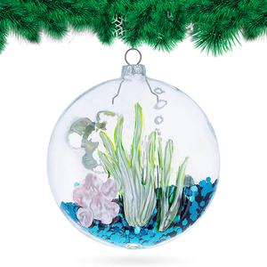 Bolas de cristal de Navidad-Peces amarillos en el tanque de peces Adorno de Navidad de cristal Ecológico - Product Image 3