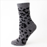 Chaussettes en laine d'hiver à motif léopard, grande taille, vente chaude