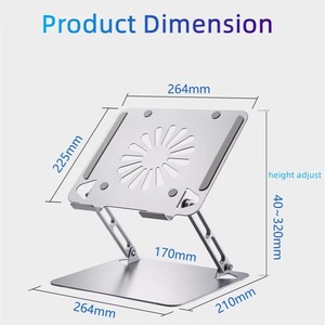 For Tablets PC <strong>Notebook</strong> Portable <strong>Folding</strong> <strong>Table</strong> Stand <strong>Notebook</strong> Adjustable Laptop Stand with Cooling System USB HUB Docking - Product Image 4