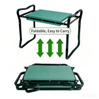 Tabouret pliant multifonctionnel pour jardinage |   Banc de jardinage 2 en 1 pour s'agenouiller et s'asseoir avec pochette à outils, siège de travail extérieur pour pelouse