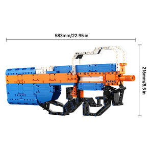 เครื่องยิง P90คาด้าเทคนิค81003ปืนกลมือผู้ใช้ซุ่มยิงสามารถยิงอาวุธอิฐทำมือชุดปืนทหารของเล่นตัวต่อ - Product Image 6