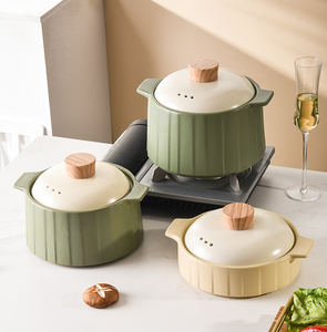 Grano di legno casseruola stufato pentola gas domestico ceramica ad alta temperatura pentola di pietra stufa a gas grande argilla pentola di riso zuppa casseruola - Product Image 3