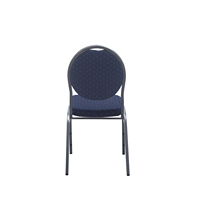 Chaises de banquet d'hôtel bleues à cadre métallique rond et coussin en tissu, prix de gros abordable, pour événements et fêtes
