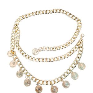 Chaîne de taille en métal style Queen européenne et américaine pour femme, ceinture élastique dorée pour robe, chaîne de corps punk pour soirée en alliage de zinc - Product Image 5