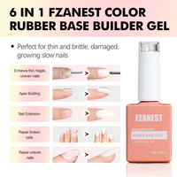 FZANEST Échantillon Gratuit Gel de Base en Caoutchouc Soak Off pour Ongles, Vernis à Ongles en Gel, Marque Privée, Logo Personnalisé, Couche de Base Colorée pour Ongles