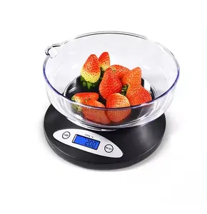 高精度5千克专业测量食品数字电子厨房重量定制秤数字厨房秤带碗
