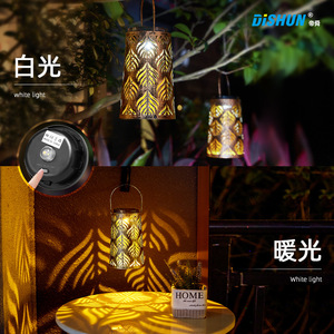 <b>Solar</b> Garden Light Outdoor <b>Hanging</b> LED <b>Lantern</b> With <b>Solar</b> Panel For Patio Yard Decor Bronze Finish - Product Image 3