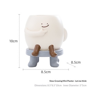 Mini pot de fleurs en forme d'éléphant de dessin animé mignon pour plantes succulentes, idéal pour la décoration créative de bureau, de maison, de balcon et de jardin. - Product Image 6