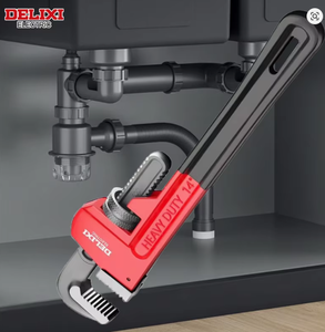 DELIXI ELECTRIC <span class=keywords><strong>Llave</strong></span> <span class=keywords><strong>de</strong></span> <span class=keywords><strong>tubo</strong></span> <span class=keywords><strong>de</strong></span> 10 pulgadas <span class=keywords><strong>de</strong></span> alta resistencia, <span class=keywords><strong>de</strong></span> acero al carbono y aluminio, con gran apertura y mango hueco ajustable - Product Image 6