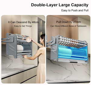 Giá để đồ nhà bếp HNOSS Roeasy, hệ thống kéo xuống, nâng hạ, giỏ kéo xuống, giá để đĩa - Product Image 4