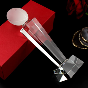 卸売ファンタジーK9クリスタル<span class=keywords><strong>3D</strong></span>アメリカンフットボールトロフィーカスタムロゴクリスタルラグビートロフィーリーグチャンピオン - Product Image 5