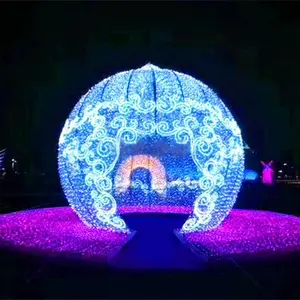 Éclairage extérieur géant résistant à l'eau led boule de noël lumière 3d motif