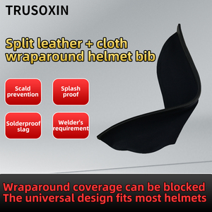 Bavette de casque de soudage en tissu ignifuge noir avec joint pressé, compatible avec la plupart des casques de soudage, capuchon de protection TRUSOXIN - Product Image 2