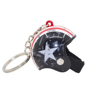 Creative Mini 3D <strong>Safety</strong> Helmet Key <strong>Chain</strong> Customized Plastic Motorcycle Helmet Keychain for Promotion - Product Image 1