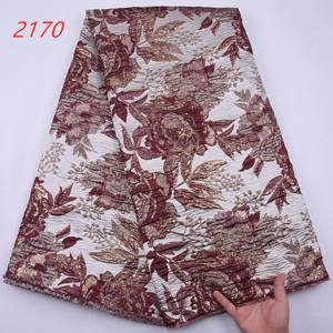 2170 무료 배송 인도 레이스 자수 직물 아프리카 벨벳 레이스 직물 브로케이드 레이스 직물 웨딩 원피스 - Product Image 4
