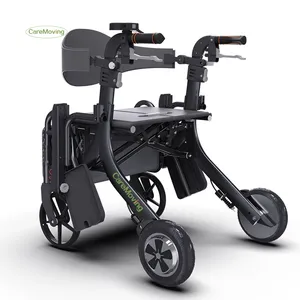 2022 Adult Portable Transfer Chair Rolling Foldable Electric Rollator Walker With Seat