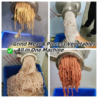 Broyeur à viande industriel 500 kg/h, machine à hacher la viande congelée en acier inoxydable pour l'industrie de la viande, des saucisses et des boulettes