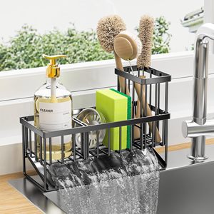Kitchen Sink Drain <b>Rack</b> Stainless Steel Multifunction Organizer For Sponge <b>Dish</b> Brush Storage Modern Design - Product Image 1