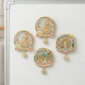 Imán de nevera de arena movediza metálica de Harbin, mundo de hielo y nieve, Parque del Tigre Siberiano, creativo cultural, DIY, decoración del hogar personalizada, recuerdo - Product Image 3