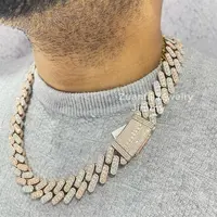 Cuban Link Chain, Two Tone, White Gold, Rose Gold Color