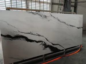 Piedra sinterizada para pared de sala de estar, piedra blanca, negra, China