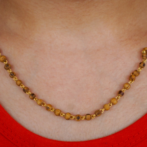 La mejor calidad marrón 22 kt oro Tulsi Mala precio al por mayor colección de cuentas de madera producto - Product Image 6
