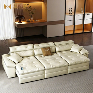 <strong>2026</strong> <strong>New</strong> zero Wall Cloud Leather Sofa Intelligent Electric Multifunctional Retractable Living Room Furniture Sofa Bed - Product Image 1
