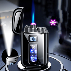 Encendedor de cigarrillos recargable a prueba de viento Premium Iluminación LED Nuevo regalo Premium con características de gas de arco Estilo cargado para fumar - Product Image 2
