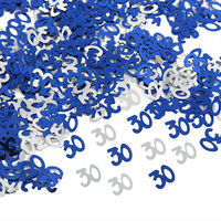 Décoration de fête numérique 15g pour 30e anniversaire, or et argent, noir/bleu, ornements de bureau, paillettes, Chine