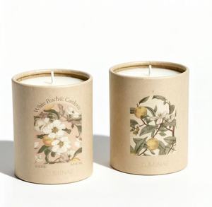 Scented Candle <b>White</b> Paper Tube Packaging Recyclable Cylindrical <b>Box</b> for Home Fragrance - Product Image 2