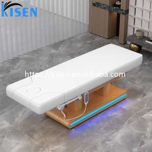 KISEN New Modern Light <b>Electric</b> Beauty Bed Cosmetic Leather 4 Motors Spa Salon Chair Heat Function Massage <b>Table</b> Bed - Product Image 2