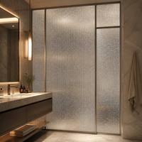 Ultra Clear Fluted Glass Panel with White Dot Pattern Decorative Reeded Glass Partition Wall for Home Office Room Divider