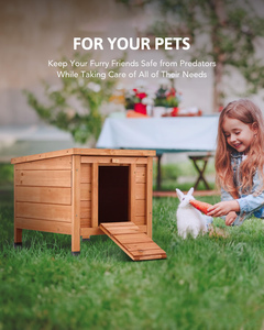 Casa de madera para gatos, conejera resistente a la intemperie, jaula para conejitos de Interior para gatos salvajes, conejos, animales <span class=keywords><strong>pequeños</strong></span>, conejillos de indias, muebles para el hogar - Product Image 2